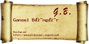 Gansel Böngér névjegykártya